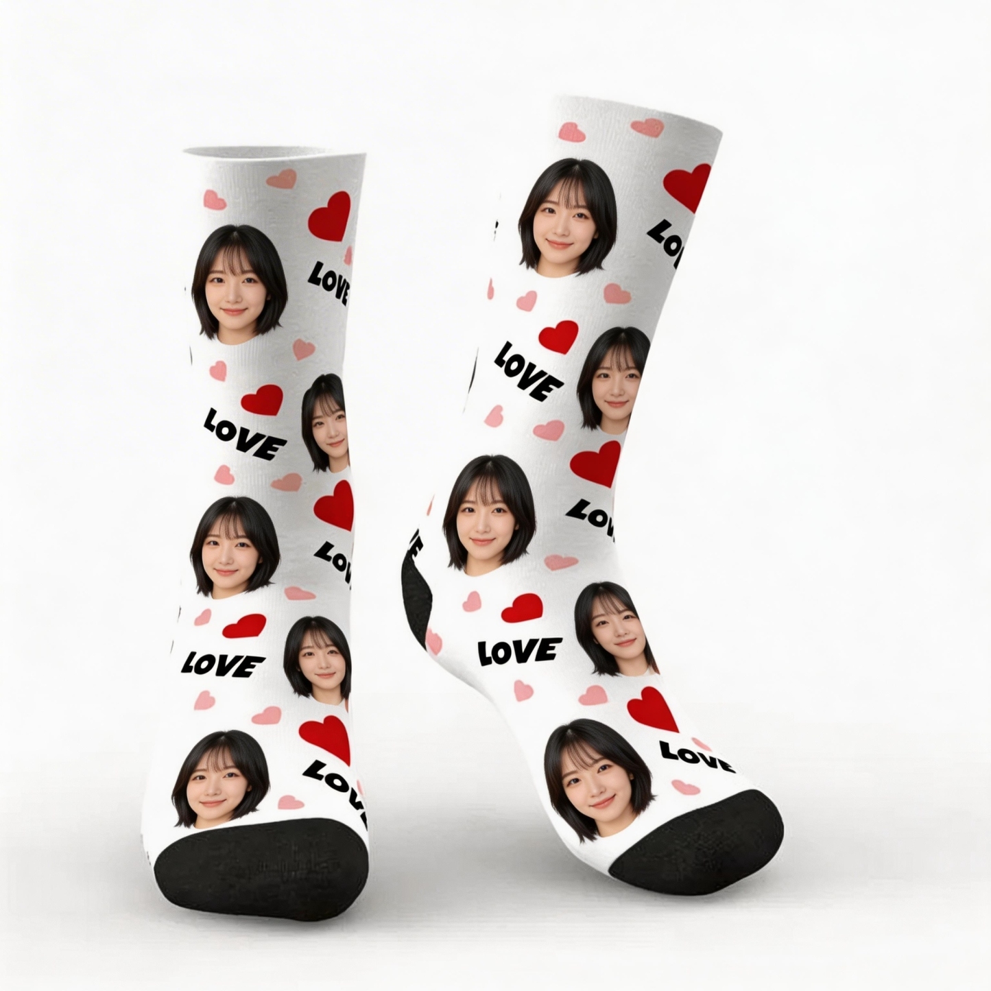 カスタムフェイスソックス-写真入り可能なオリジナル靴下Love印-カップルスタイル