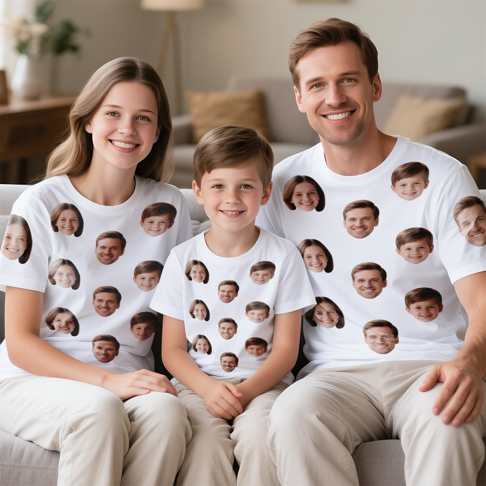 パーソナライズされたフェイスシャツ カップル向けのカスタムフェイスtシャツ 記念日のパーソナライズギフト - 