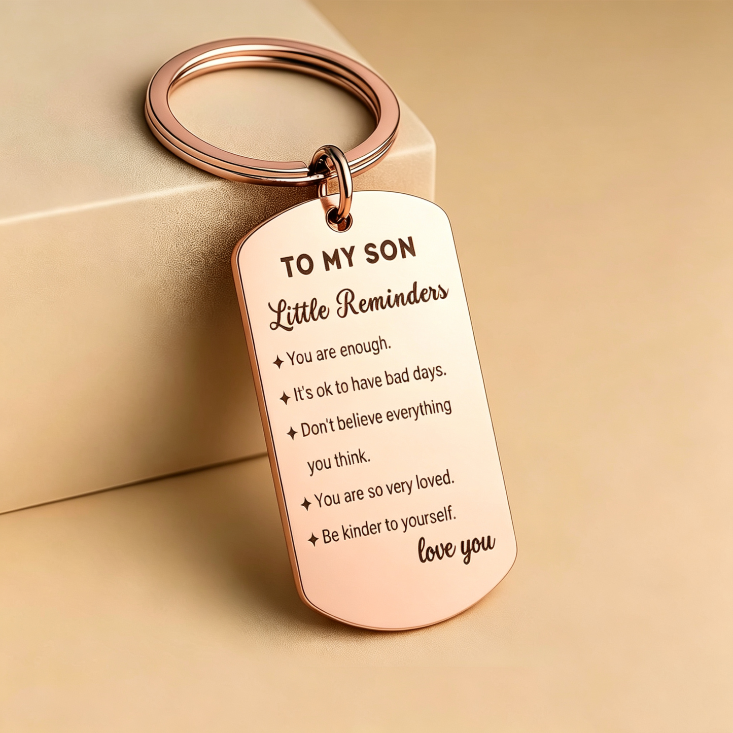 Inspirational Little Reminders Keychain Standard Inspirational Little Reminders Keychain Stainless Steel Dog Tag Gifts for Friends - MyFaceSocksAU