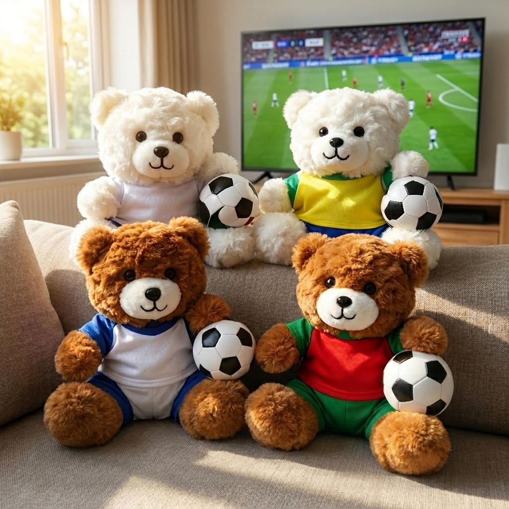 Personalized Football Bear Plush Doll Cute Soccer Team Teddy Bear Fan Souvenir Gift - MyFaceSocksAU