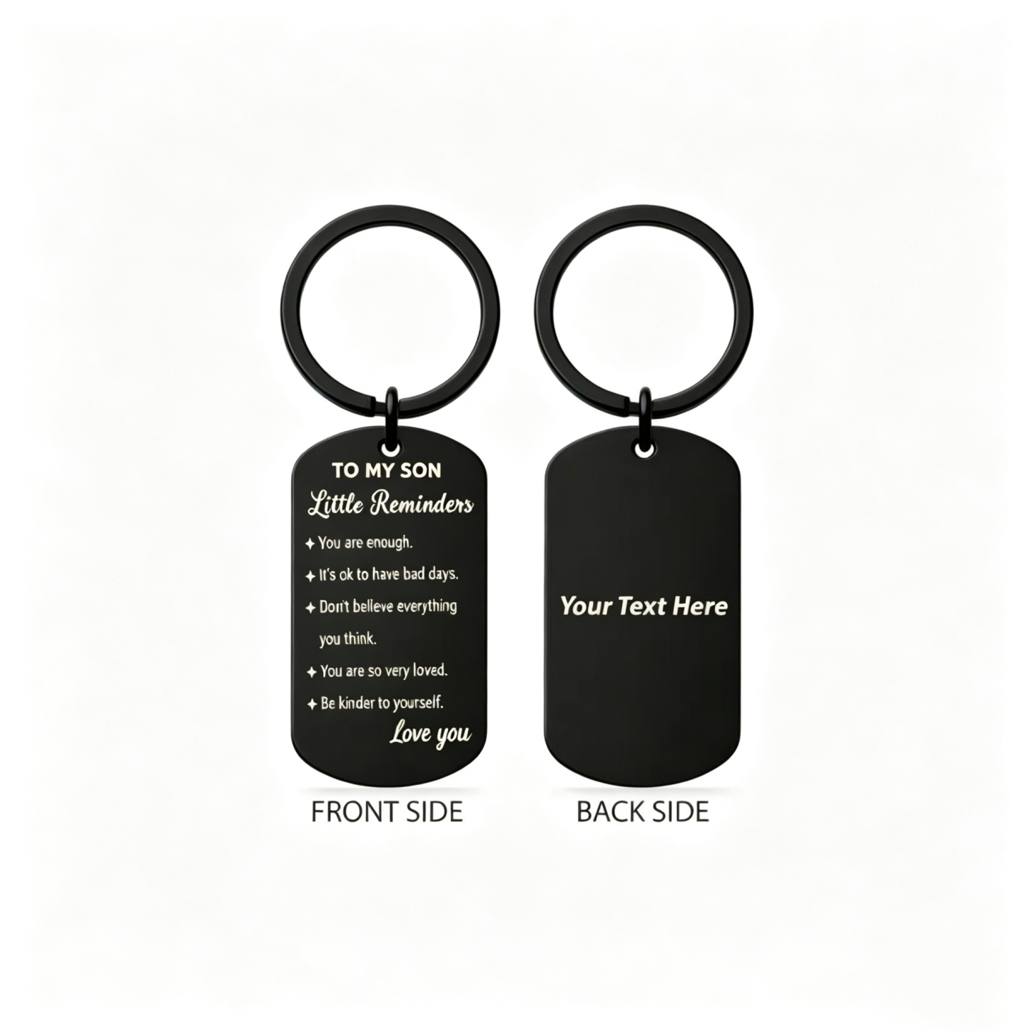 Daily Reminders Custom Engraved Keyring,To My Son or Daughter, Motivational Quote Keychain, Inspirational Keepsak Gift - MyFaceSocksAU