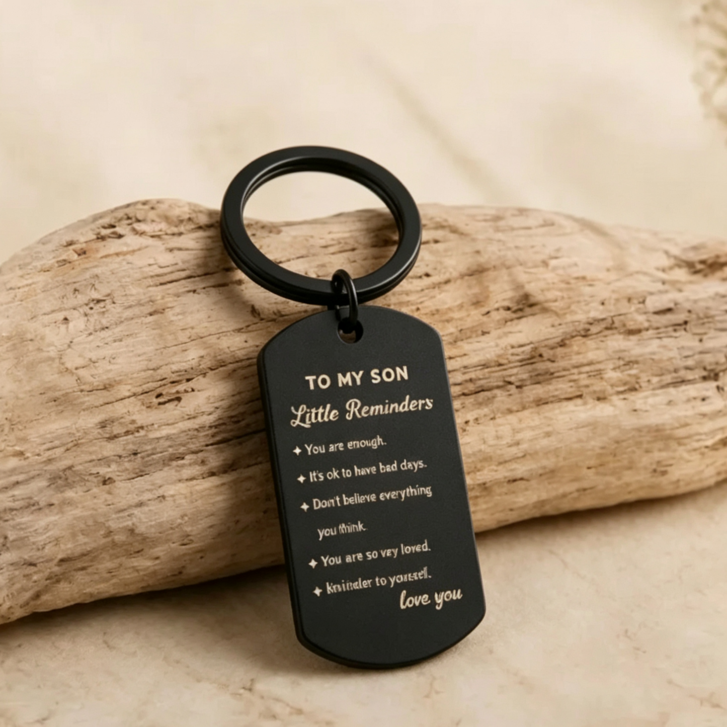 Daily Reminders Custom Engraved Keyring,To My Son or Daughter, Motivational Quote Keychain, Inspirational Keepsak Gift - MyFaceSocksAU