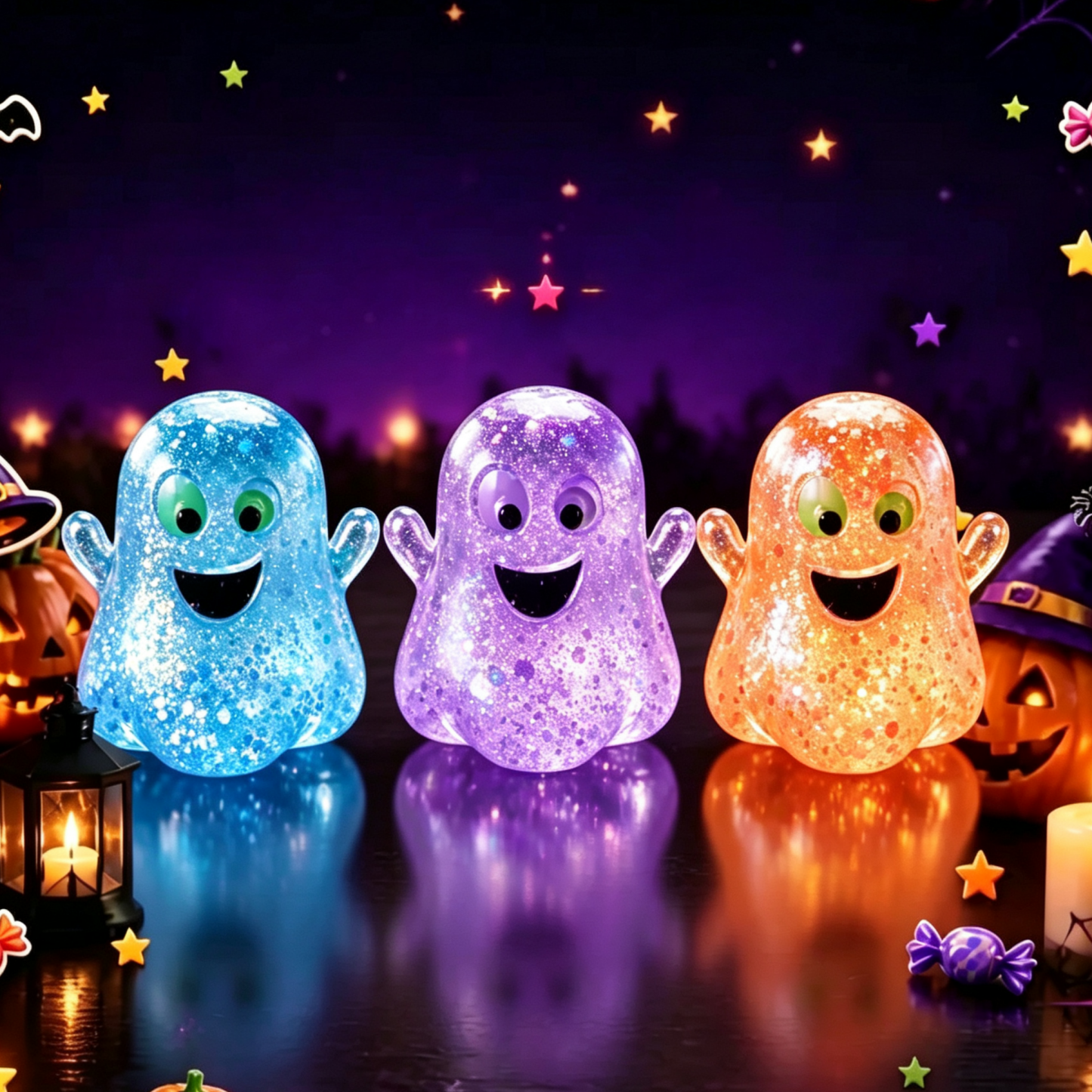 Halloween Squishy Pumpkin Head Toy Pumpkin Ghost TPR Stress Relief Squeeze Toy for Kids & Adults - MyFaceSocksAU