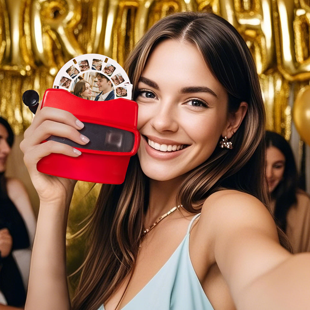 Custom 3D Viewfinder and Reel Personalized Text and Photo Viewer with Your Own Photos Happy Time Record - MyFaceSocksAU