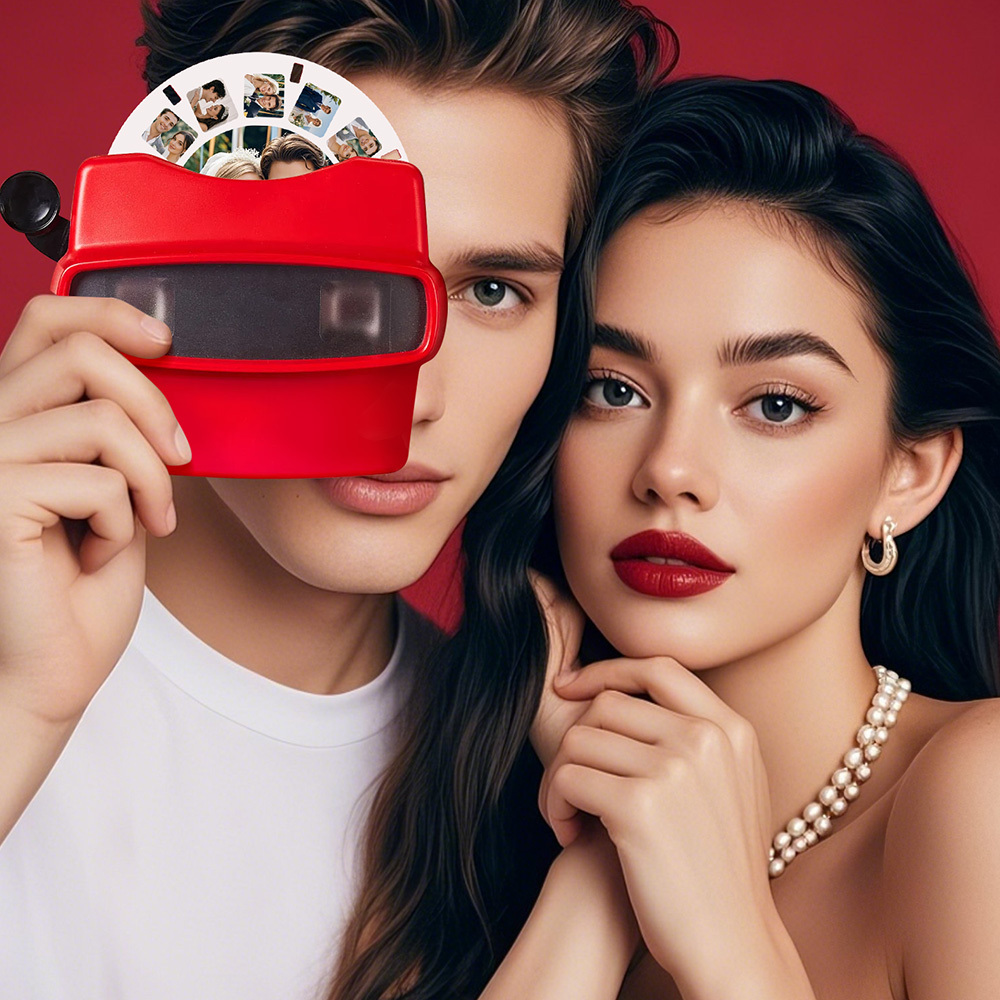 Custom 3D Viewfinder and Reel Personalized Text and Photo Viewer with Your Own Photos Happy Time Record - MyFaceSocksAU