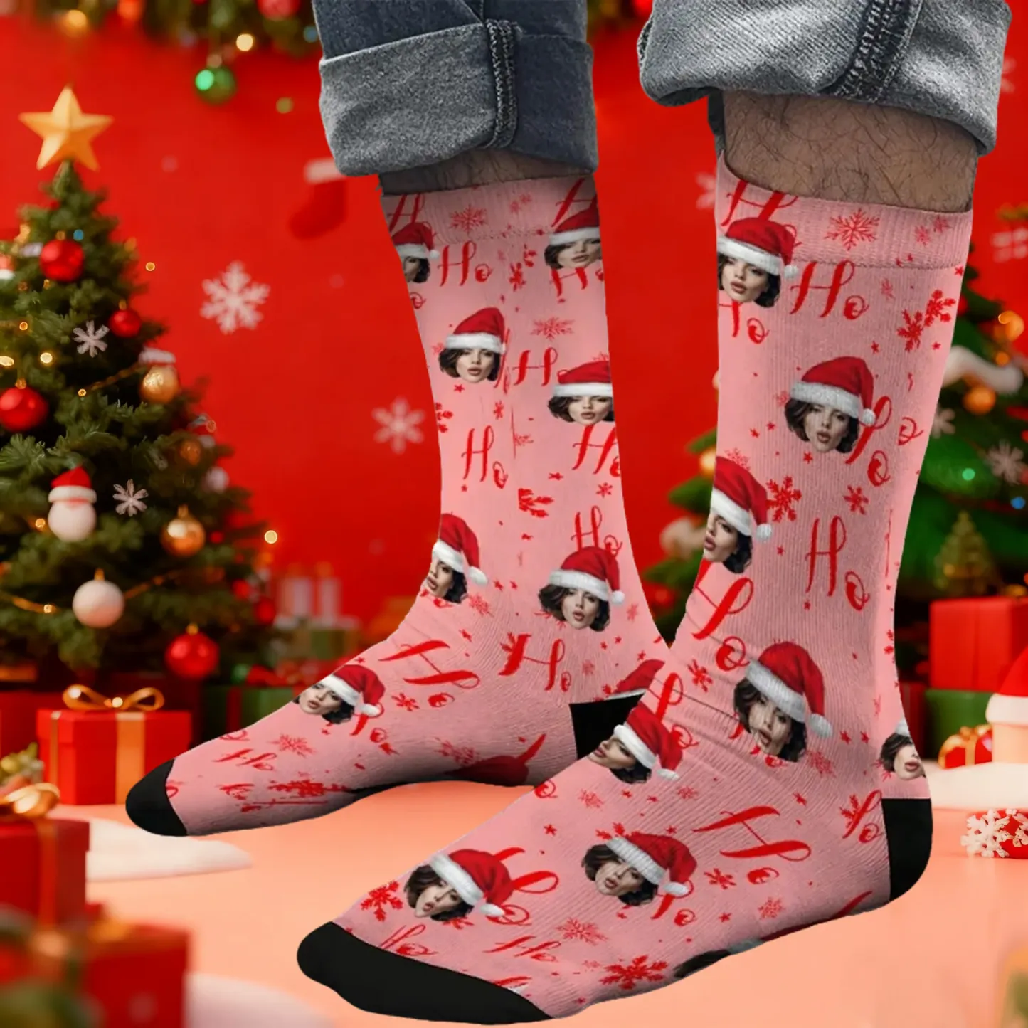 Personalized Christmas Socks Custom Face Socks Personalized Funny Christmas Face Socks Gift - MyFaceSocksAU