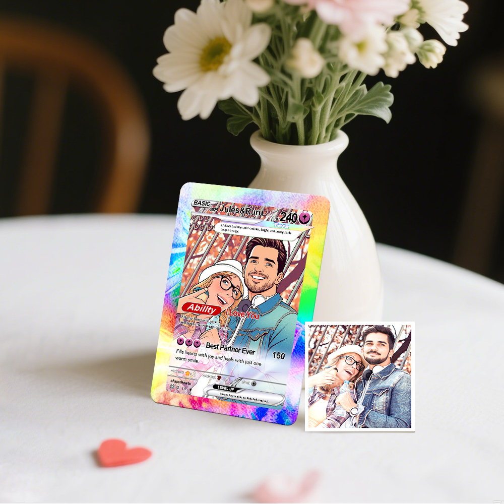 Custom Card Personalised Trading Card Gift For Him/Her or Couples. Unique Magnet Replica Cards. Birthdays, Anniversary Day