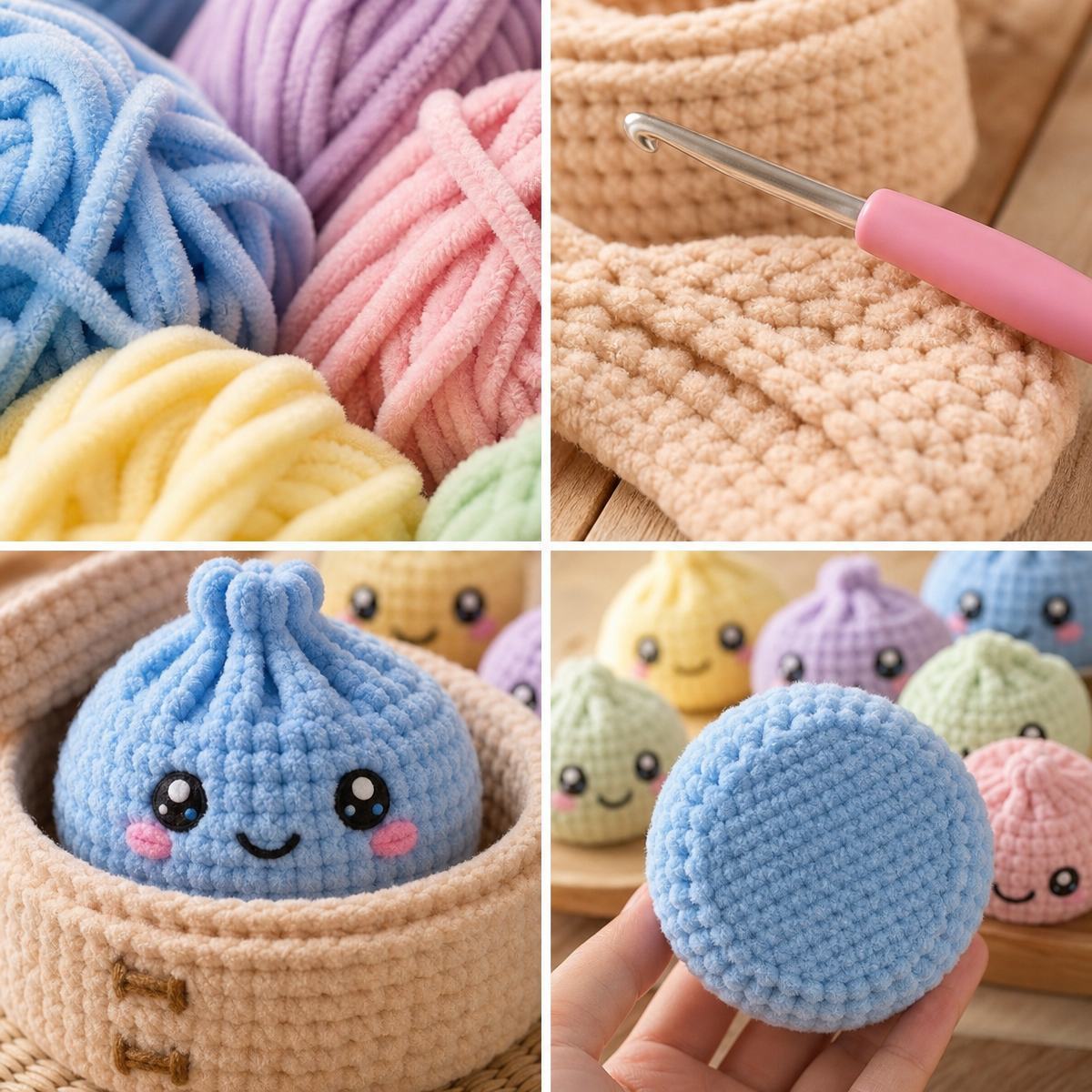 Adorable Bao Bun Crochet Gift Set Pattern – Kawaii Steamer Toy DIY for Christmas, Birthday or Just Because - MyFaceSocksAU