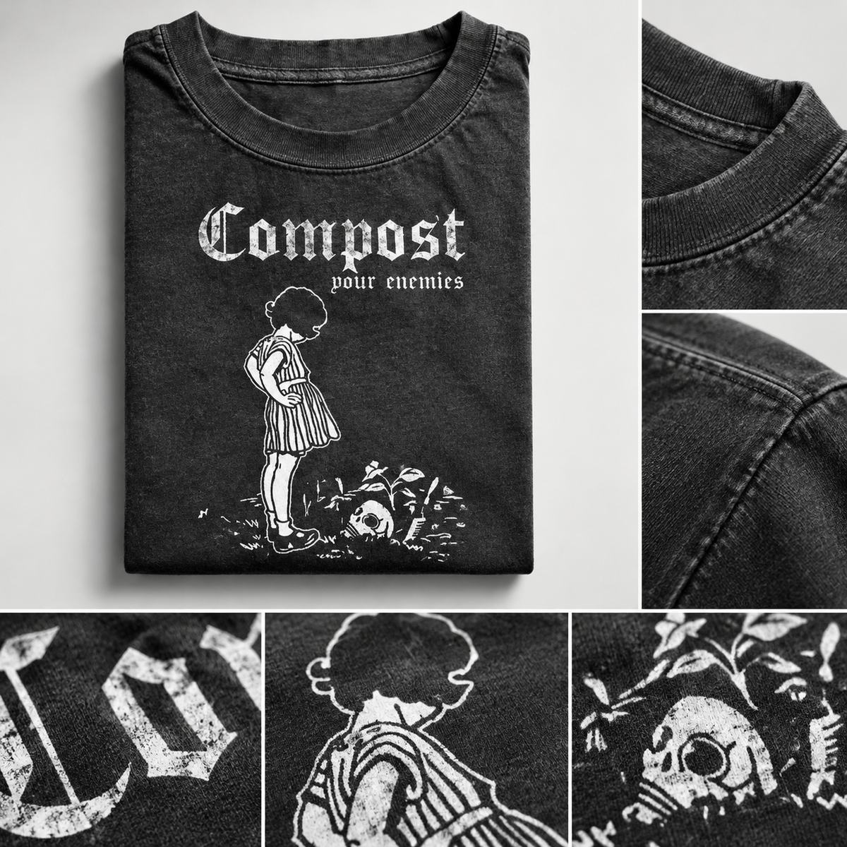Compost Your Enemies T-Shirt – Funny Gardening Graphic Tee, Dark Humor Plant Lover Shirt, Sarcastic Nature-Inspired Gift for Gardeners - MyFaceSocksAU