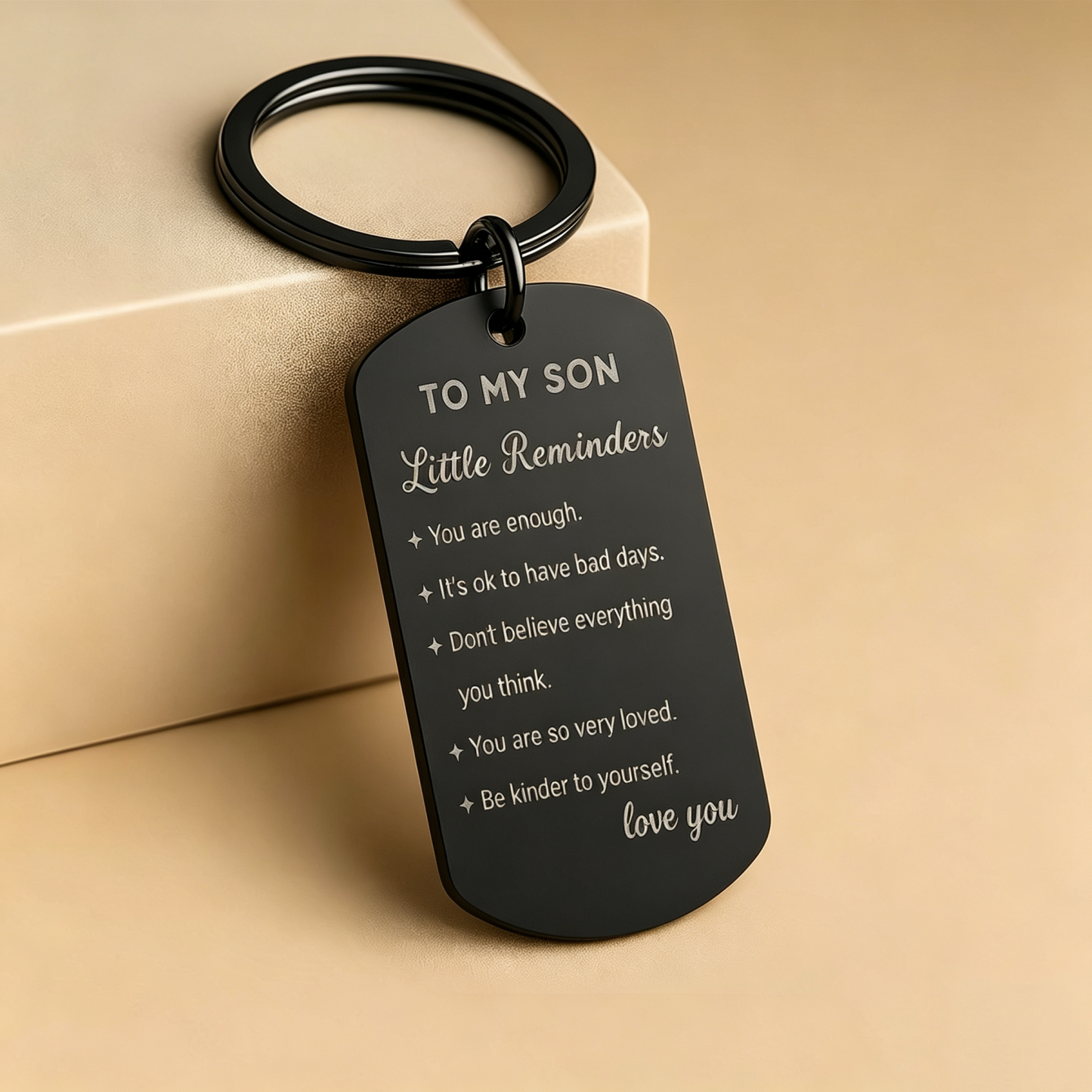 Inspirational Little Reminders Keychain Standard Inspirational Little Reminders Keychain Stainless Steel Dog Tag Gifts for Friends - MyFaceSocksAU