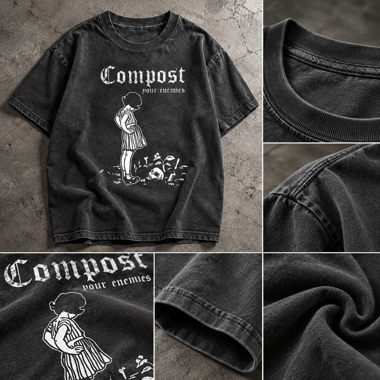 Compost Your Enemies T-Shirt – Funny Gardening Graphic Tee, Dark Humor Plant Lover Shirt, Sarcastic Nature-Inspired Gift for Gardeners