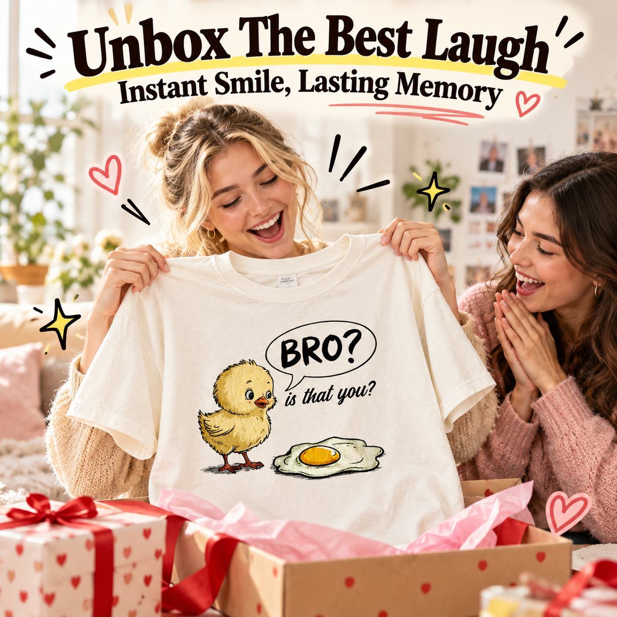 Funny Chick and Egg T-Shirt – Cute Chicken Graphic Tee, Humorous Farm Animal Shirt, Casual Gift for Chicken Lovers, Men and Women - MyFaceSocksAU