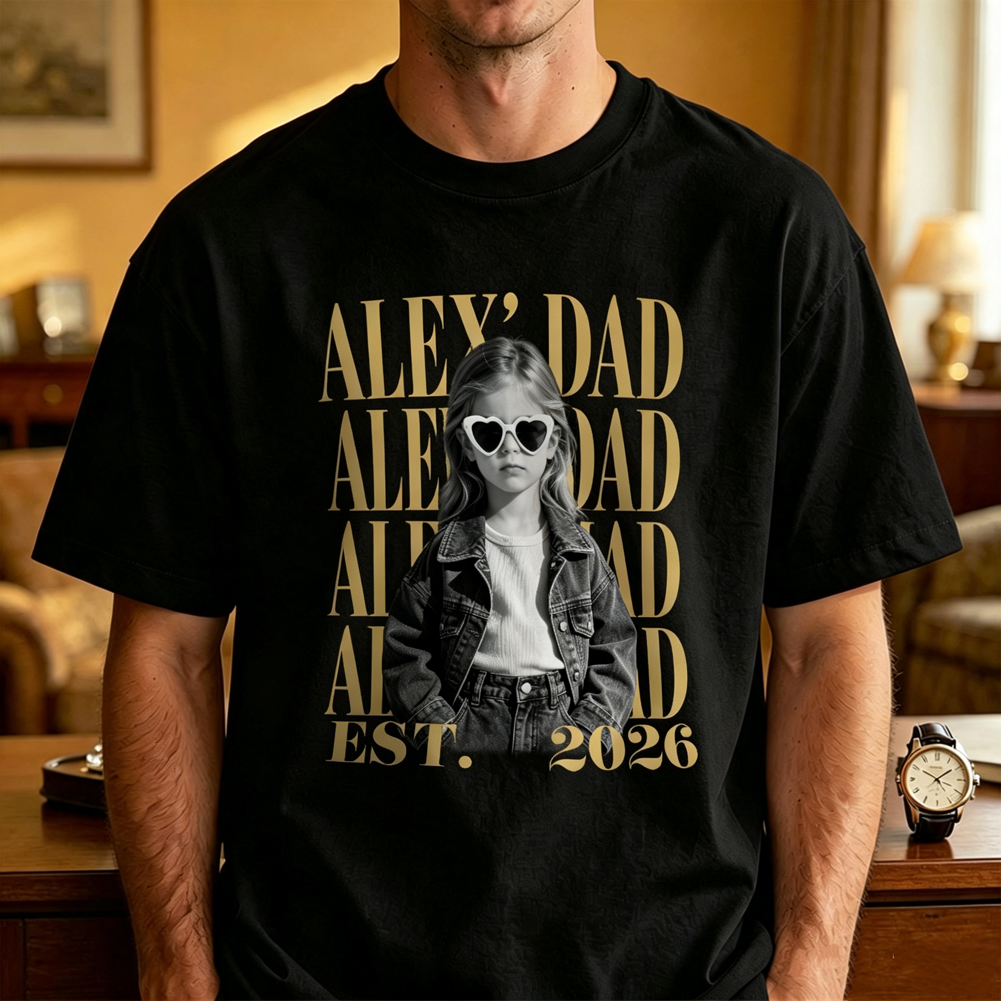 Custom Dad Vintage Photo Shirt: Personalized Fathers Day Shirt With Kids Photo, Funny Dad Shirt, Best Dad Ever Shirt, New Dad Gift