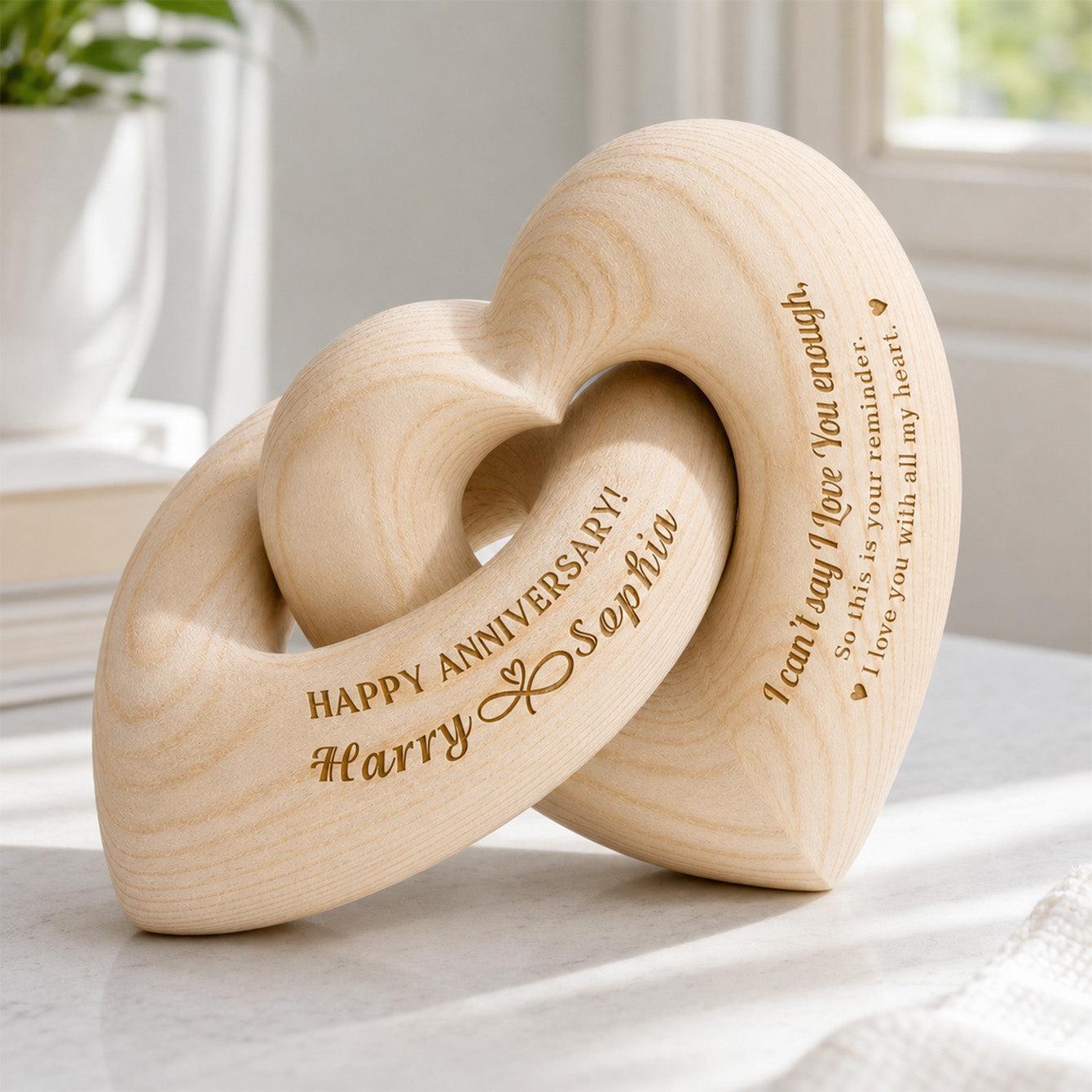 I Can't Say I Love You Enough - Personalized Wooden Heart Sculpture - Romantic Gift For Couple, Husband, Wife, Boyfriend, Girlfriend - MyFaceSocksAU