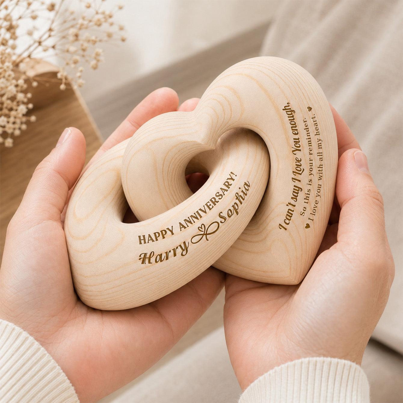 I Can't Say I Love You Enough - Personalized Wooden Heart Sculpture - Romantic Gift For Couple, Husband, Wife, Boyfriend, Girlfriend - MyFaceSocksAU