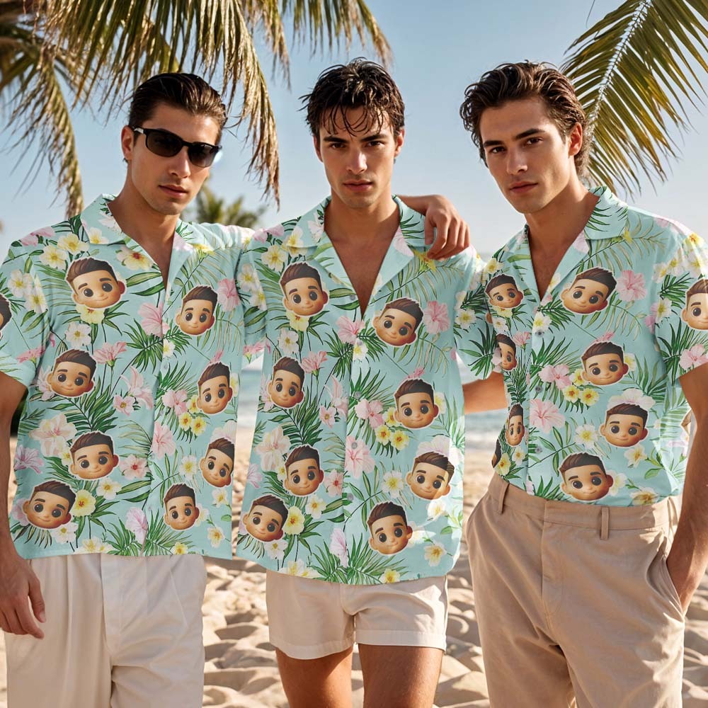 Custom Face Hawaiian Shirt Beer Cartoon Hawaiian Shirt Tropical Style Shirt - MyFaceSocksAU
