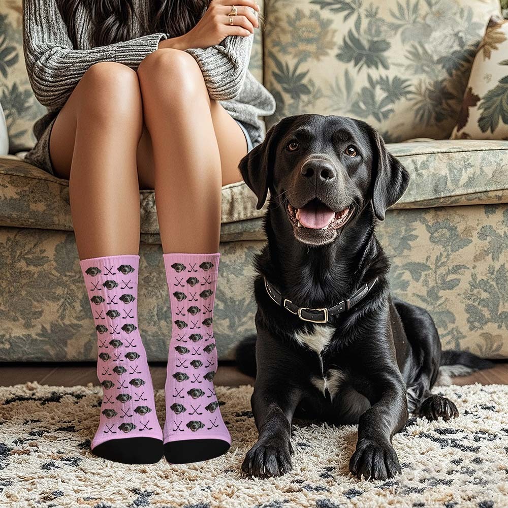 Custom Full Face Socks Golf Club Black Socks Personalized Photo Custom Design Best Gift Idea - MyFaceSocksAU