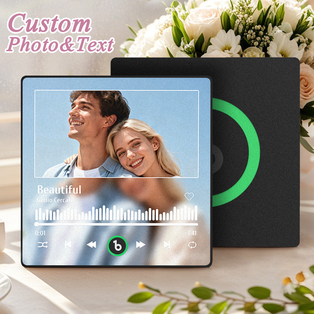 Custom Music Fridge Magnet Love & Infinity Music Album Fridge Magnet Photo Music Wall Photo Music Movement That Can Be Played Valentine's Day Gifts Gift Idea - MyFaceSocksAU