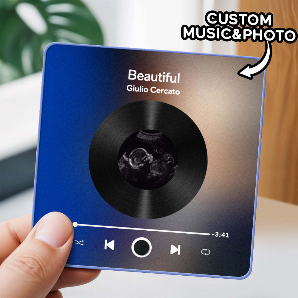Personalized Photo Album Fridge Magnet Music Wall Photo Sticker Music Movement That Can Be Played Without Cell Phone Music Fridge Magnet Pro Recording of neonatal ultrasound - MyFaceSocksAU