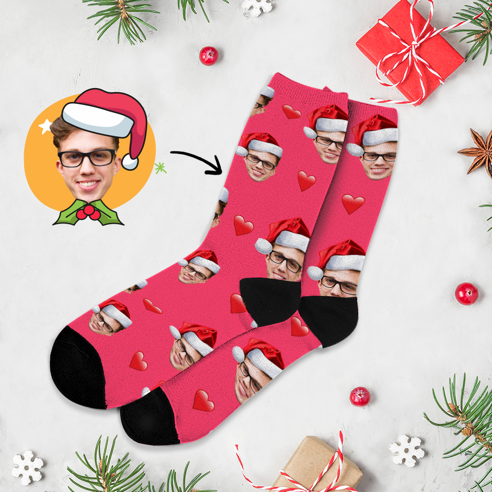 Custom Chrismas Full Face Photo Printed Socks Personalized Funny Custom Designs Best Gift Idea for Xmas - MyFaceSocksAU