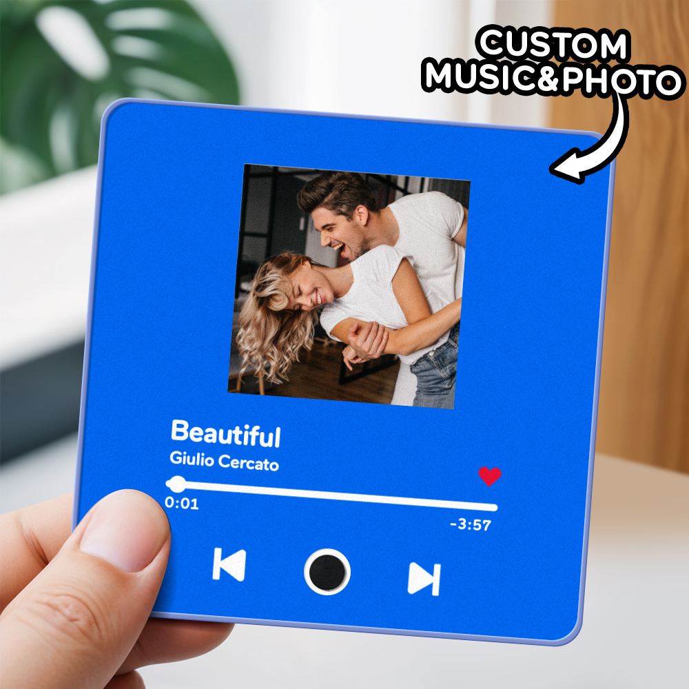 Father's Day Personalized Photo Album Fridge Magnet Music Wall Photo Sticker Music Movement That Can Be Played Without Cell Phone Music Fridge Magnet Pro Can Play Songs - MyFaceSocksAU