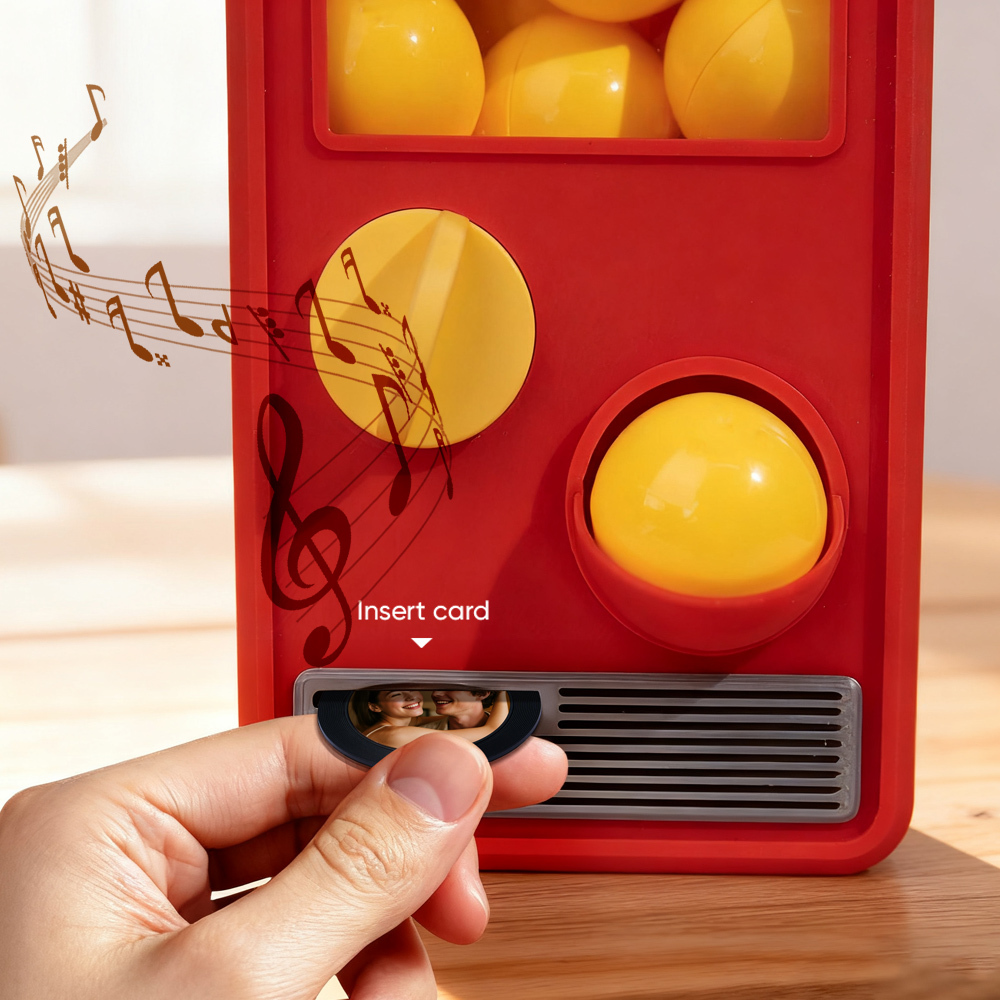 Personalized Music and Photo Music Gachapon Machine Custom Song Mini Record Box Retro Anniversary Gift - MyFaceSocksAU