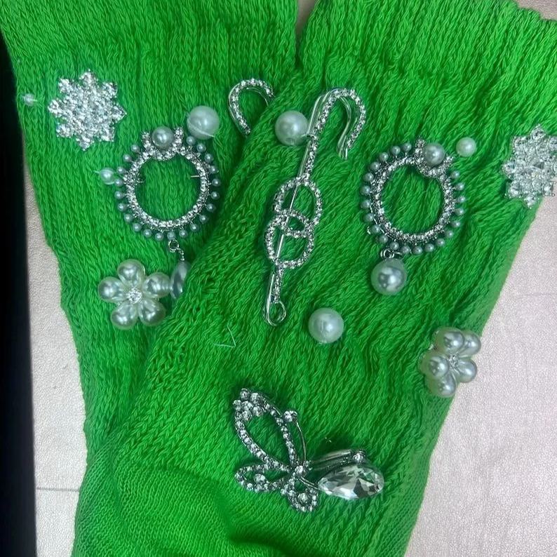Slouch Sock With Charms Each pair is freestyle MAKE YOUR OWN DIY VIRAL TRENDING JUNK SOCKS & BROOCH PINS