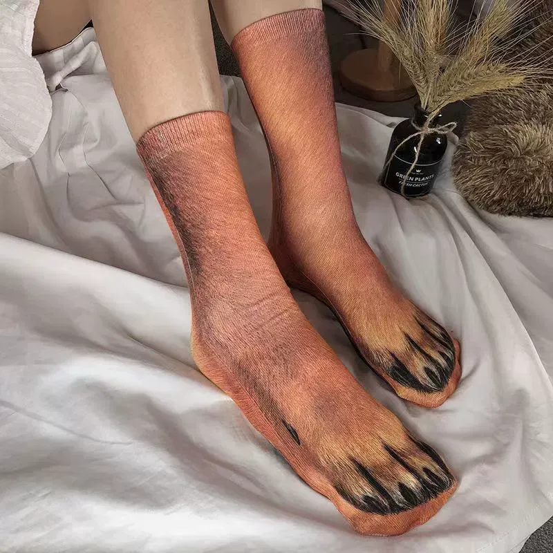 Realistic Animal Paw Print Socks – Lifelike Cat & Dog Claw Effect Novelty Fun Christmas Gift Socks for Pets Lover Kids - MyFaceSocksAU