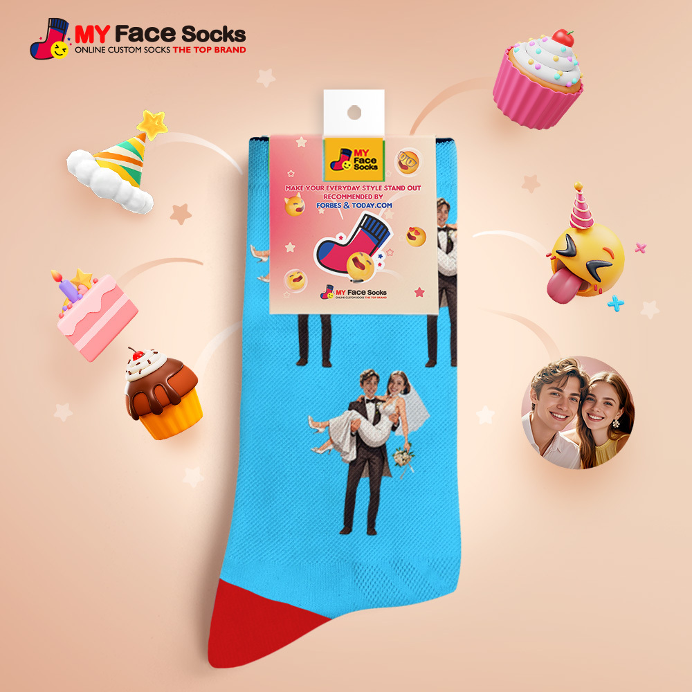 Custom Face Socks #BFF Add Multiple Photos Gift for Besties Personalized Face Socks - MyFaceSocksAU