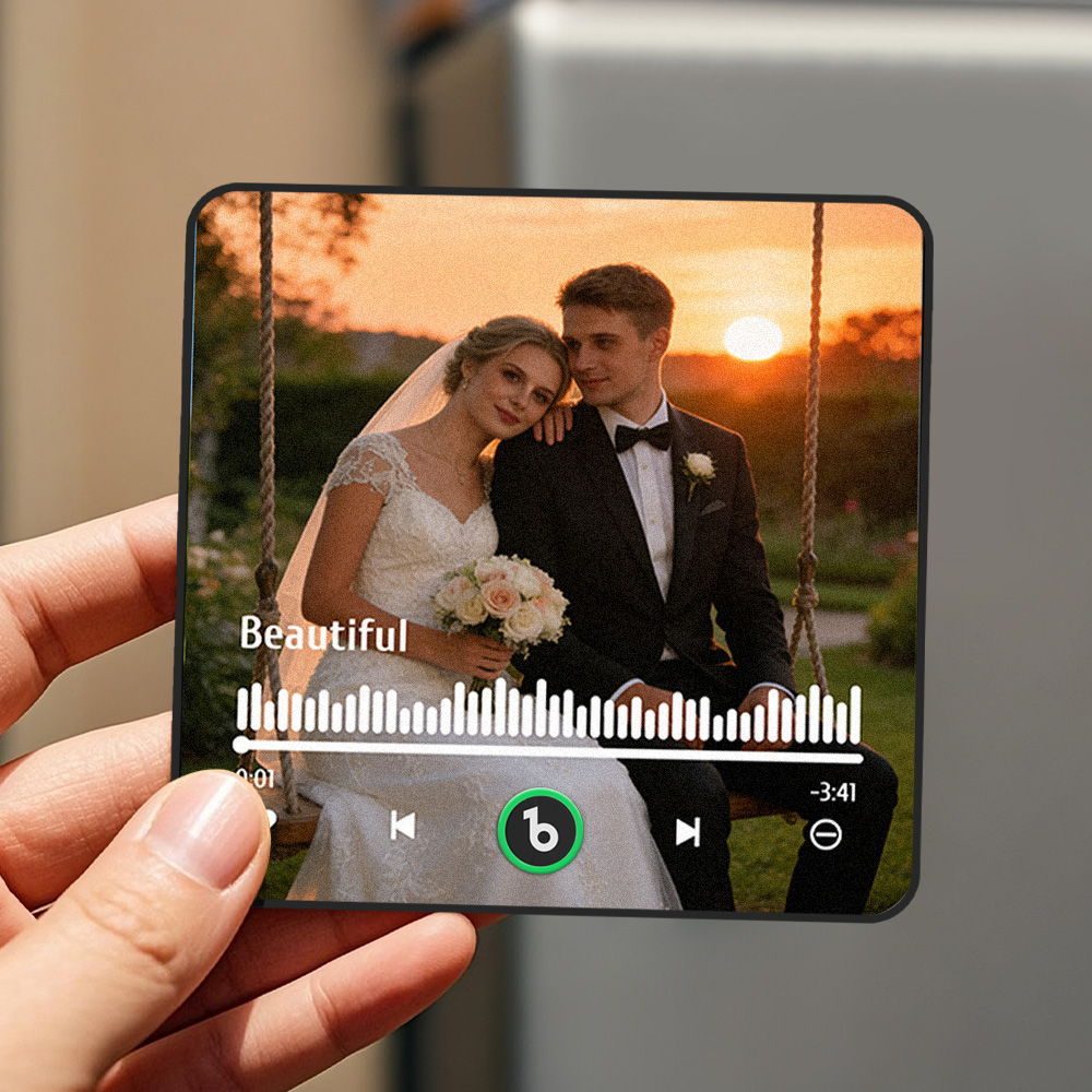 Custom Music Fridge Magnet Love Infinity Music Album Fridge Magnet Photo Music Wall Photo Music Movement That Can Be Played Valentine's Day Gifts Gift Idea