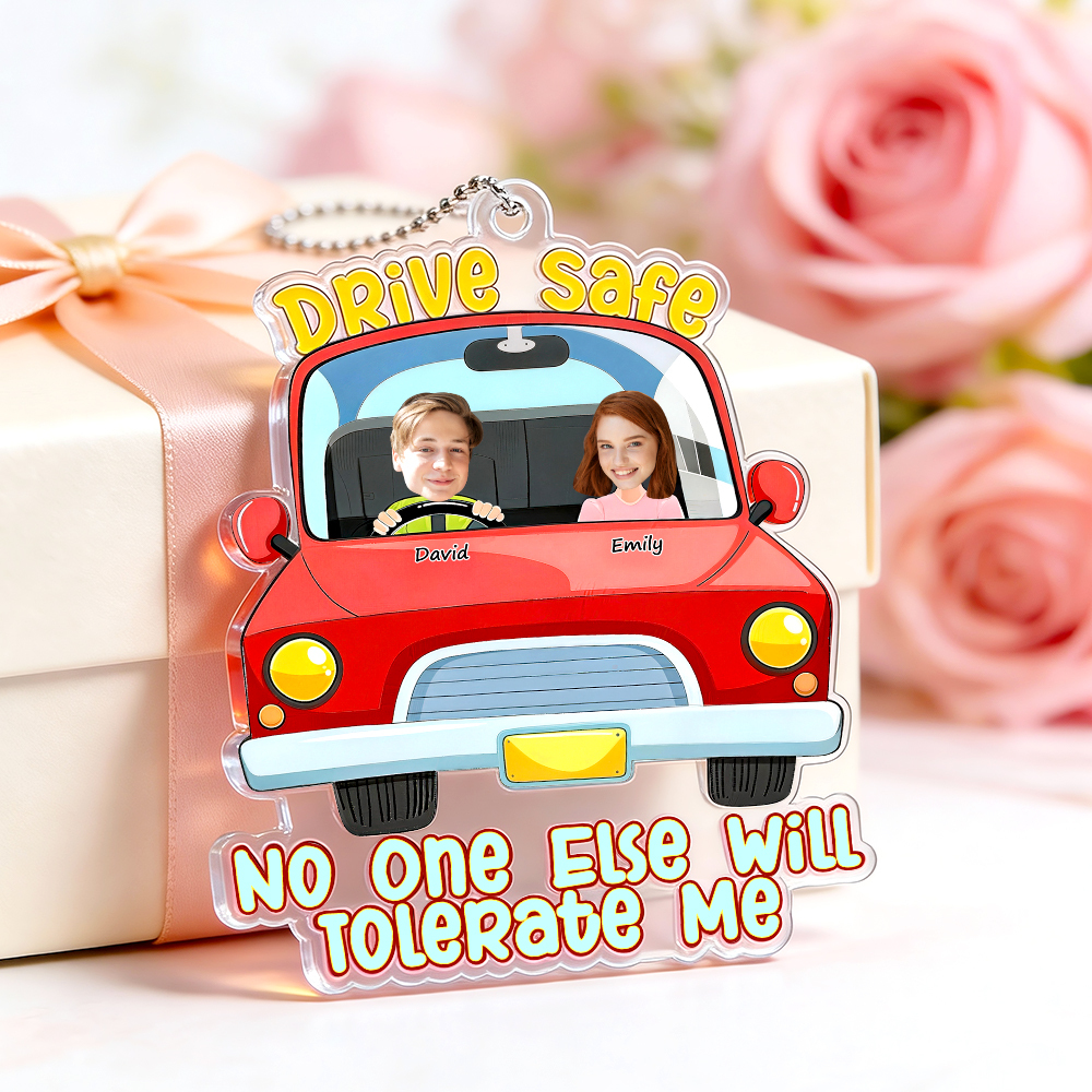 Personalized Acrylic Car Hanger Valentine Gifts for Cute Moment Custom Photo Gift for Boyfriend & Girlfriend Family Lovers - MyFaceSocksAU