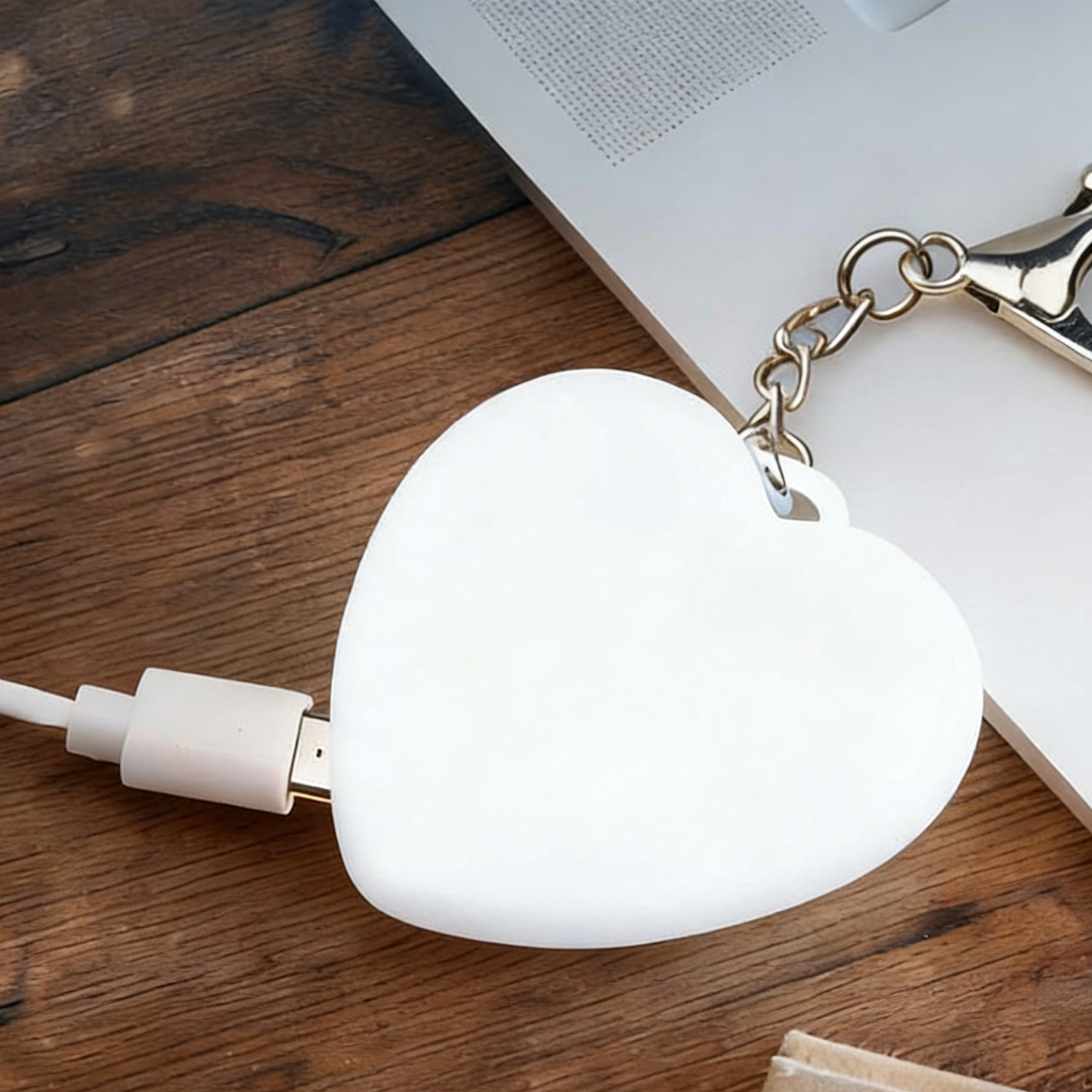 Cute Cat Paw Light Keychain Rechargeable Mini Bag Charm with Double Chain White Cat Paw Design - MyFaceSocksAU