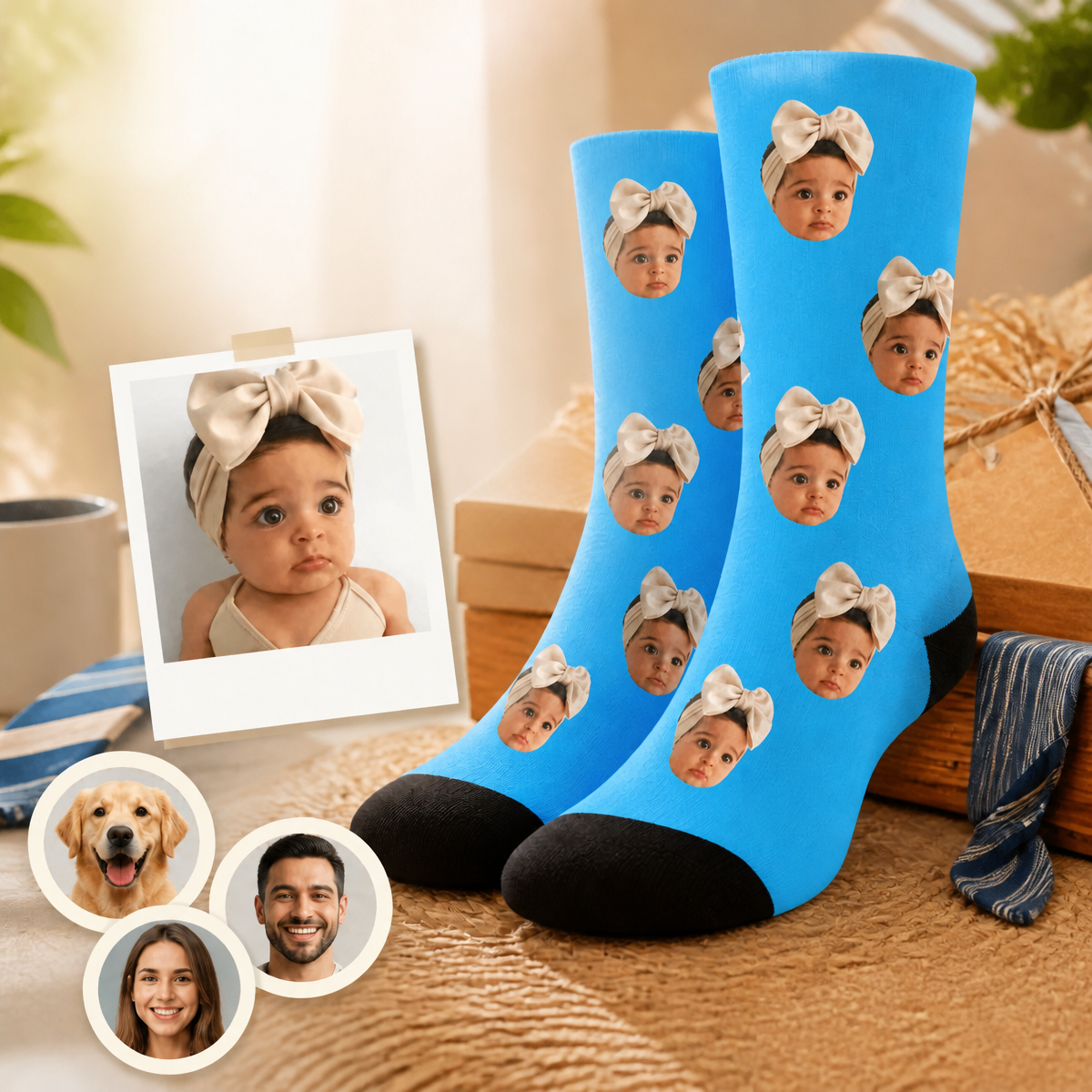 Funny Custom Face Socks for Dad | Personalized Picture Socks Father's Day Gift for Husband & Dad