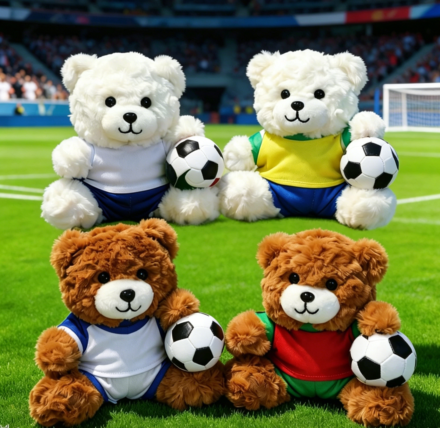 Personalized Football Bear Plush Doll Cute Soccer Team Teddy Bear Fan Souvenir Gift - MyFaceSocksAU