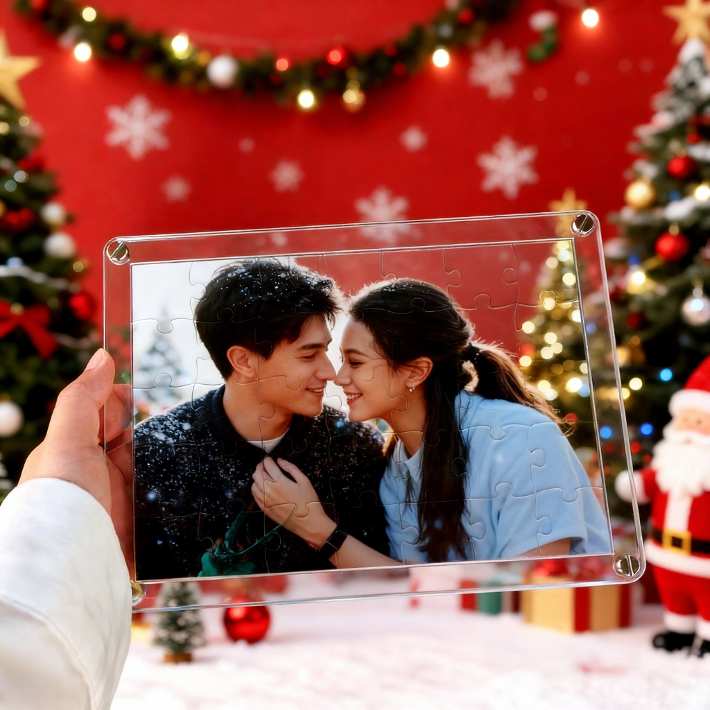 Custom Pet Portrait Acrylic Puzzle- Personalized Pet Photo Puzzle, Fun Jigsaw Name Puzzle,Memorial Pet Loss,Anniversary Gift, Christmas Gift - MyFaceSocksAU