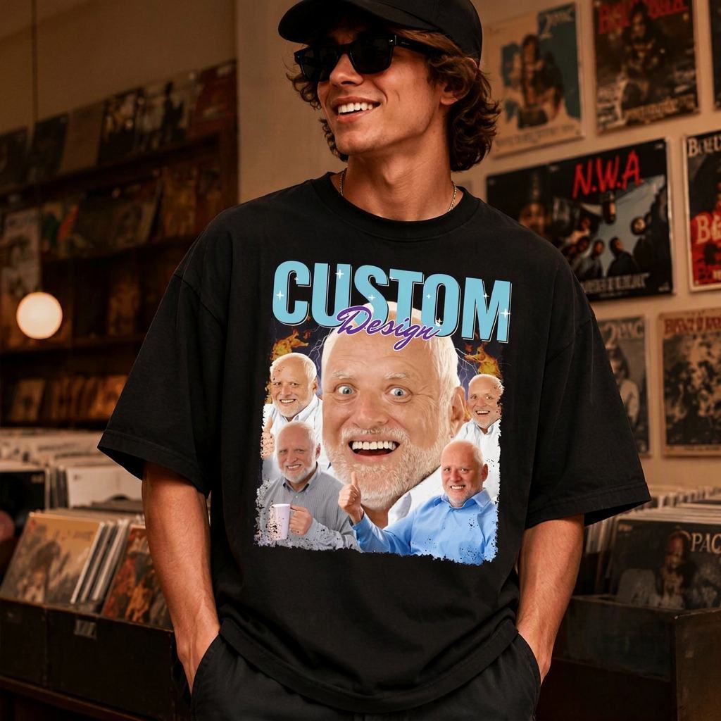 Custom Photo Bootleg Tee T-shirts Gifts for Her Personalized Vintage-Style Tee