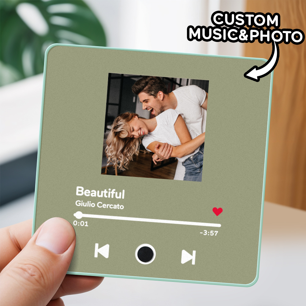 Father's Day Personalized Photo Album Fridge Magnet Music Wall Photo Sticker Music Movement That Can Be Played Without Cell Phone Music Fridge Magnet Pro Can Play Songs - MyFaceSocksAU