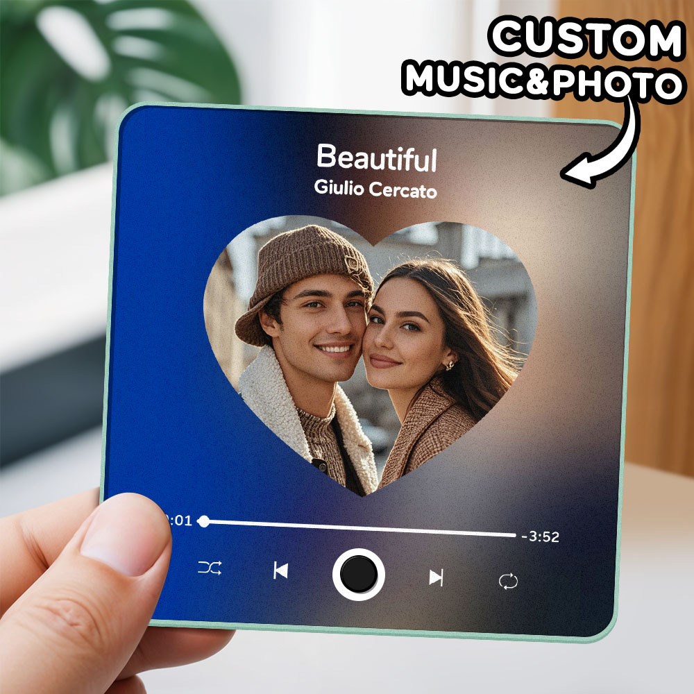 Custom Multi Photo Album Music Fridge Magnet  Photo and Text Music Fridge Personalized Phone Music Fridge Magnet Pro - MyFaceSocksAU