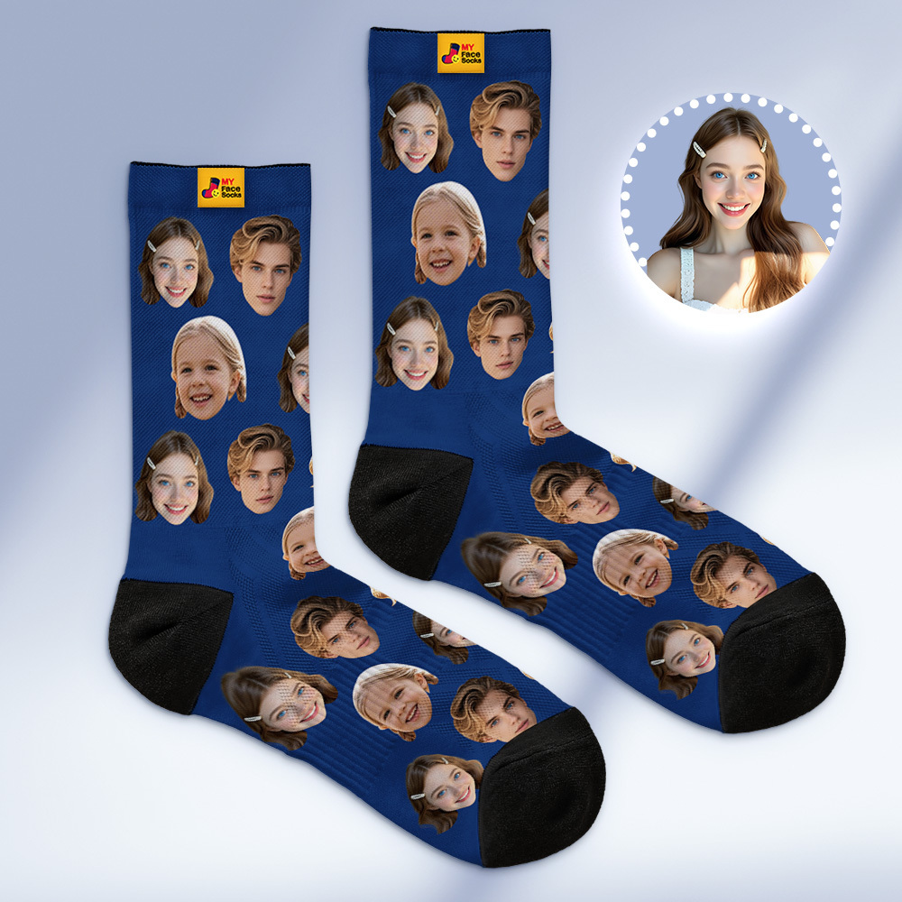 Custom Face Socks Personalized Socks with Faces Photo Funny Gift Photo Family Socks - MyFaceSocksAU