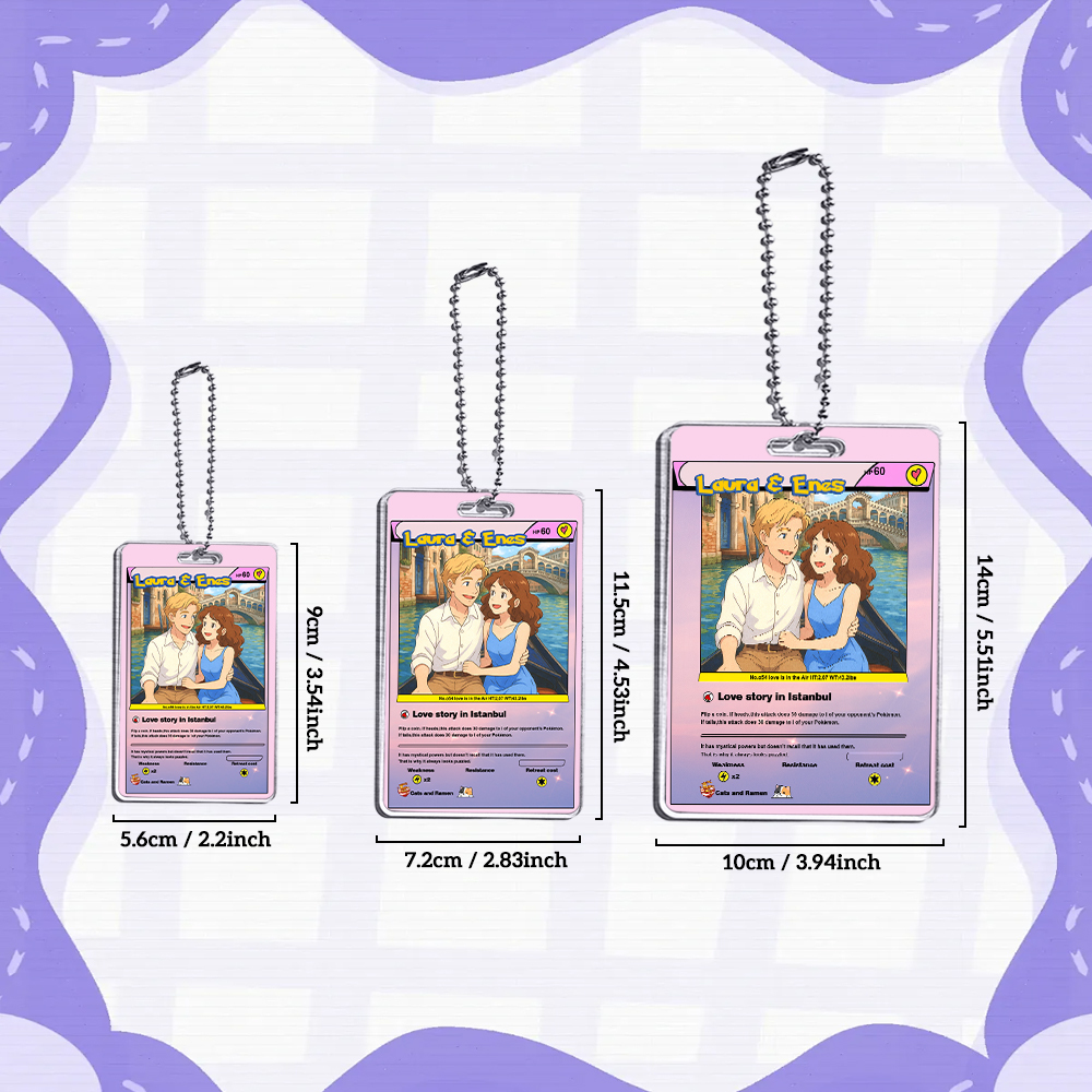 Custom Poke Car Ornament Personalized Cartoon Photo Hanging Decoration for Car Rearview Mirror Couple Gift - MyFaceSocksAU