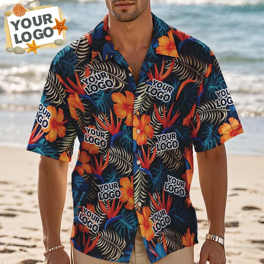 Custom Hawaiian Shirts Personalized Tropical Blue Cute Little Dinosaur Hawaiian Shirts Beach Vacation Gifts - MyFaceSocksAU