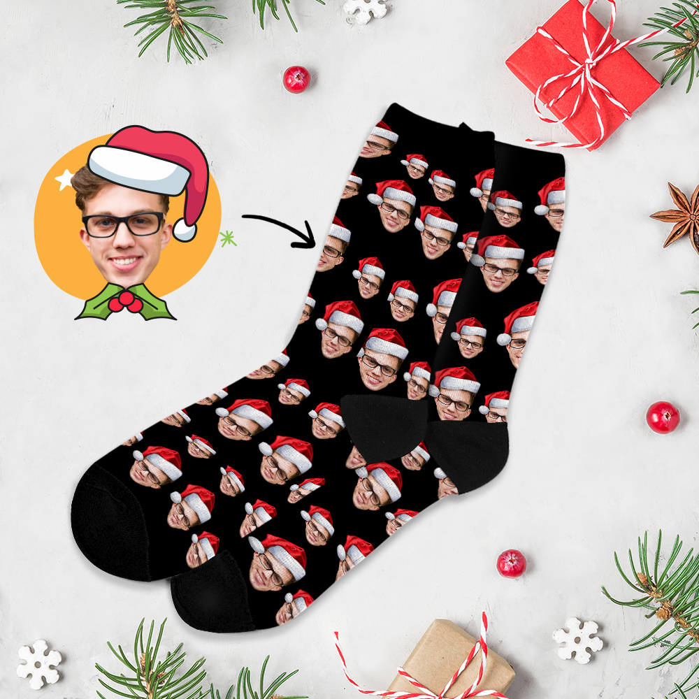 Custom Chrismas Full Face Photo Printed Socks Personalized Funny Custom Designs Best Gift Idea for Xmas - MyFaceSocksAU