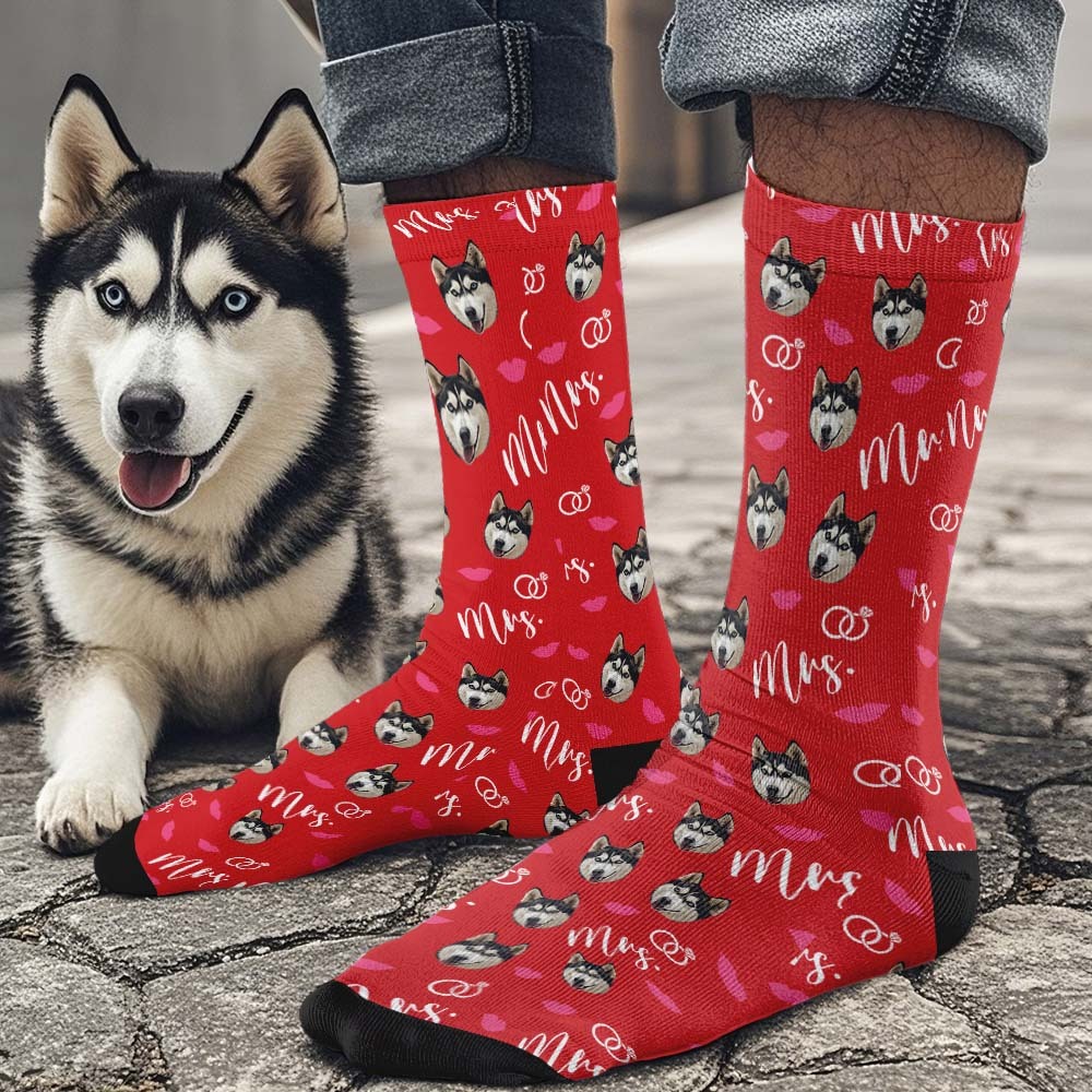 Custom Full Face Socks Mrs Cute Green Socks Personalized Photo Custom Design Best Gift Idea - MyFaceSocksAU