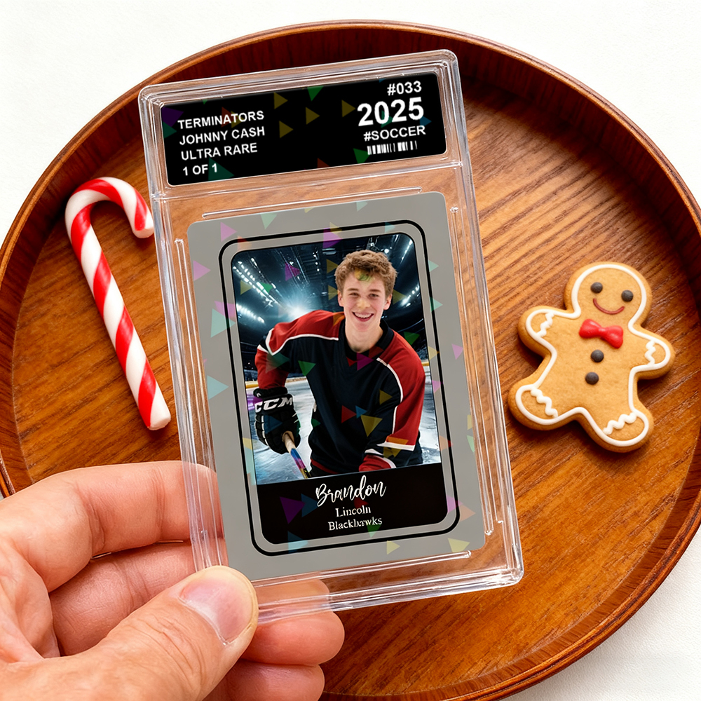 Personalized Sports Themed Game Card Custom Photo Card with Colorful Background Options Gift for Athletes And Sports Fans - MyFaceSocksAU