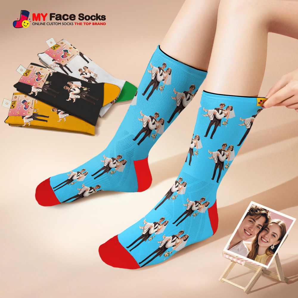 Custom Face Socks #BFF Add Multiple Photos Gift for Besties Personalized Face Socks - MyFaceSocksAU