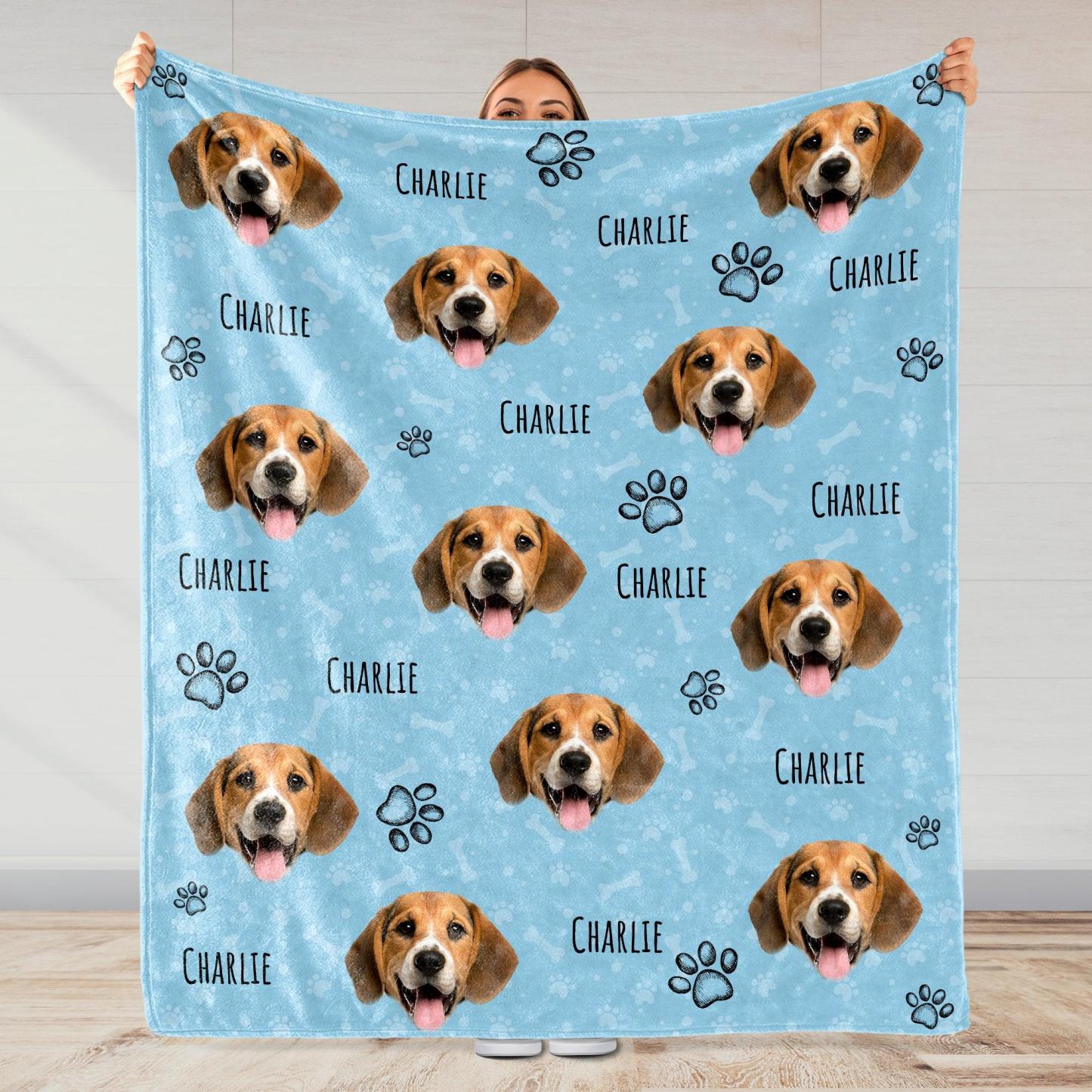 Personalized Blanket for Christmas Gifts – Custom Pet & Name Design, Soft Fleece Throw for Family Memory Keepsake - MyFaceSocksAU