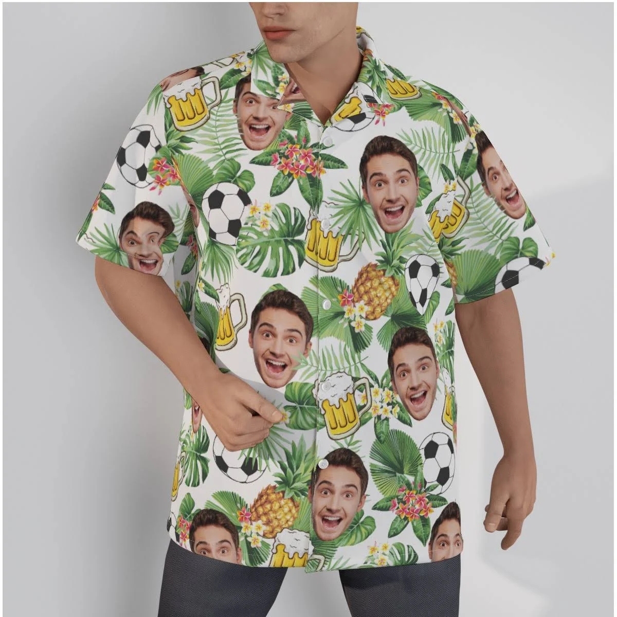 Custom Face Hawaiian Shirt World Cup Football Aloha Shirt Fans Gift - MyFaceSocksAU