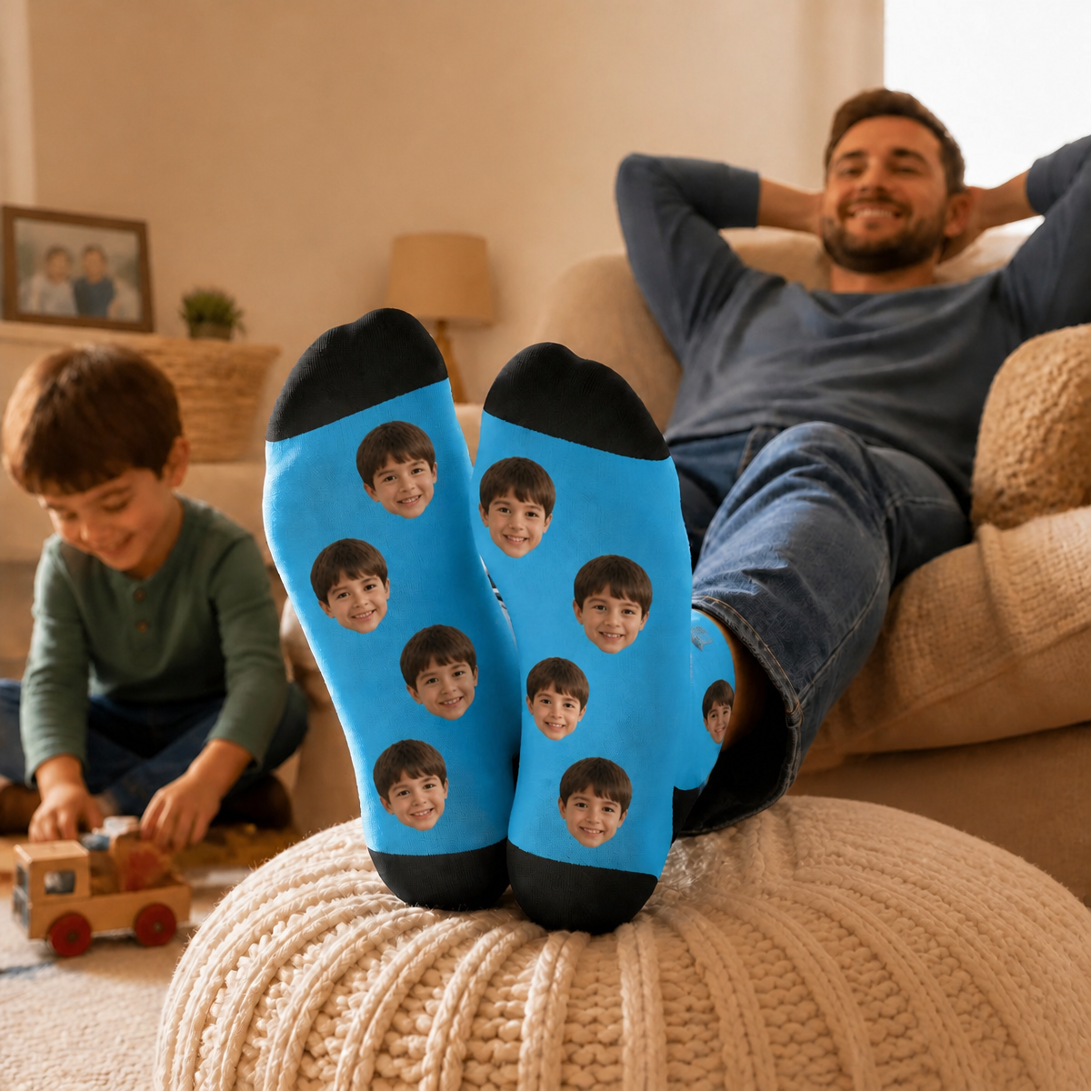 Personalised Photo Socks for Dad | Custom Face Socks Unique Father's Day Gift from Family
