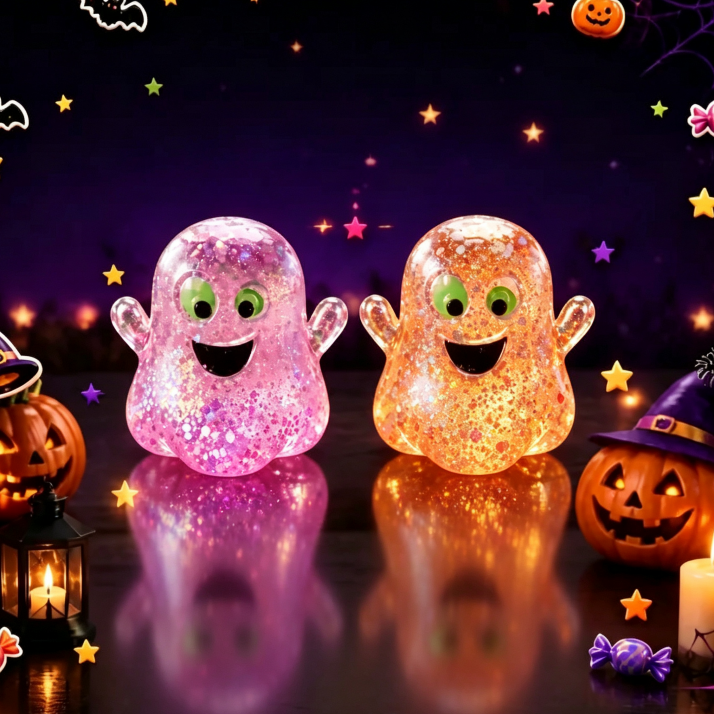 Halloween Squishy Pumpkin Head Toy Pumpkin Ghost TPR Stress Relief Squeeze Toy for Kids & Adults - MyFaceSocksAU