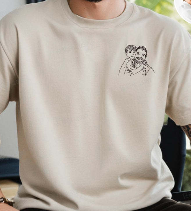 Fathers Day Gifts, Custom Photo Shirt For Dad, Father's Day Shirt, Personalized Dad Portrait Shirt, Dad Birthday Gifts, Gift for Husband - MyFaceSocksAU